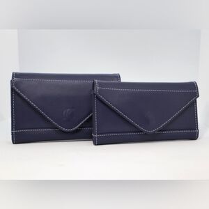 KL Select Leather Mobile Phone Pocket Size 7" X 3.5" Navy
